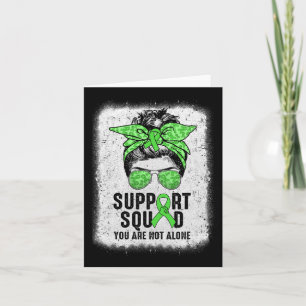 Squad Messy Bun Warrior Green Mental Health Awaren Karte