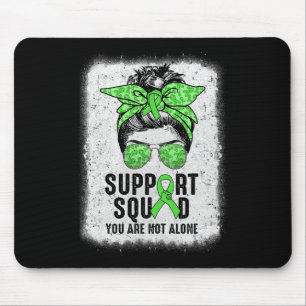 Squad Messy Bun Warrior Green Mental Health Awaren Mousepad