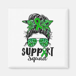 Squad Messy Bun Warrior Green Mental Health-Proble Magnet