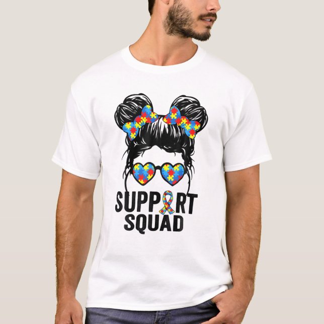 Squad Messy Hair Bun Puzzle T-Shirt (Vorderseite)