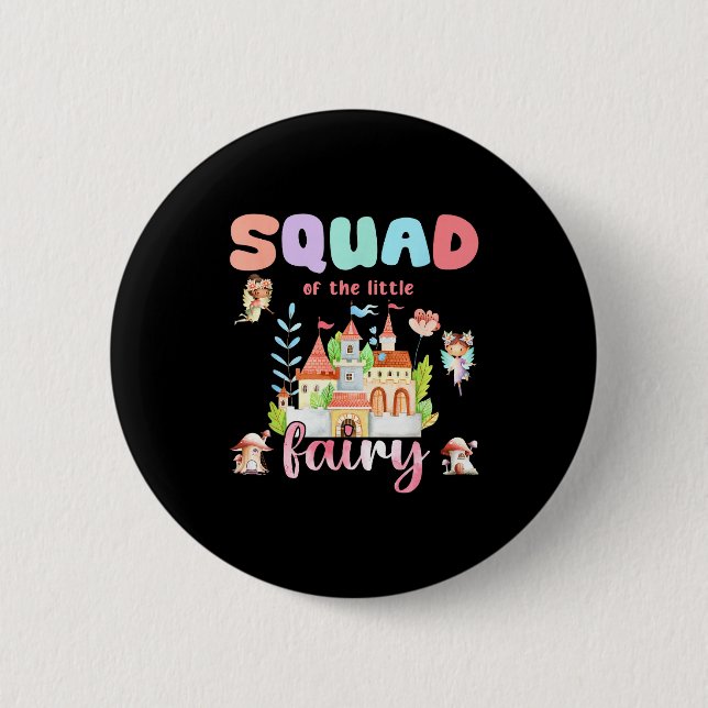 Squad Of The Little Fairy 1st Birthday Girl Fairyt Button (Vorderseite)