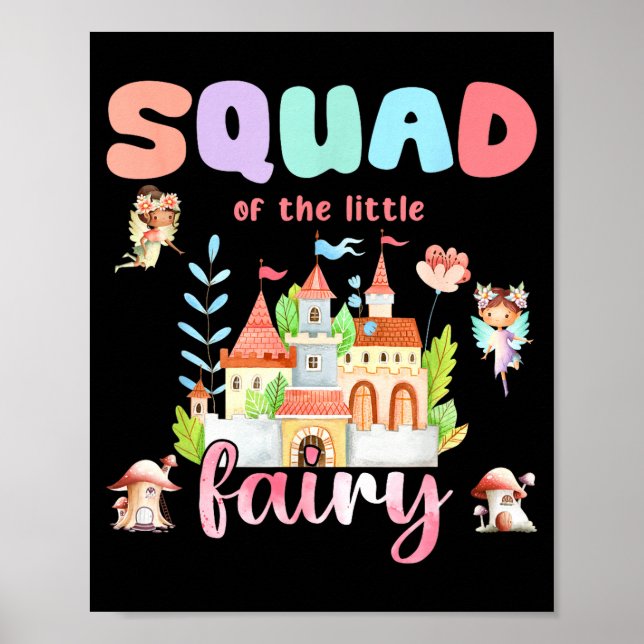 Squad Of The Little Fairy 1st Birthday Girl Fairyt Poster (Vorne)