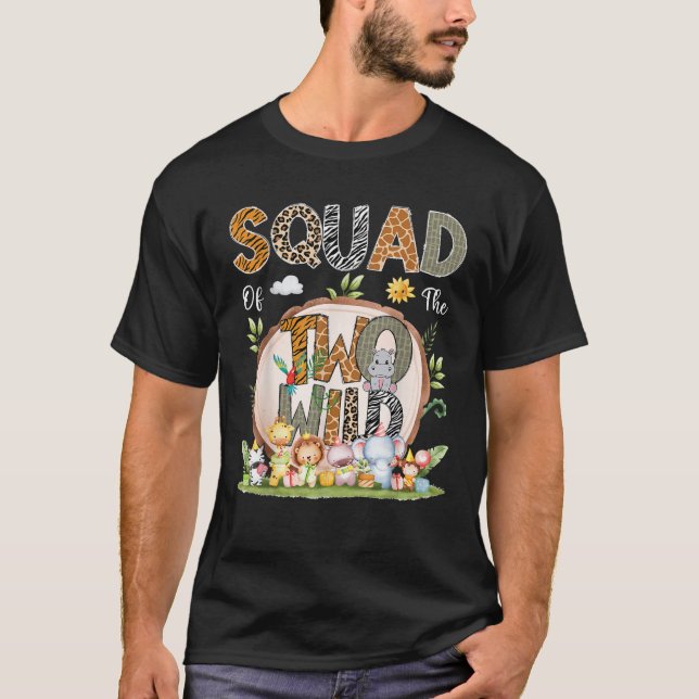 Squad Of The Two Wild Animal Safari 2Nd Birthday P T-Shirt (Vorderseite)