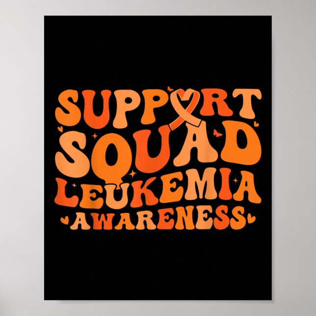 Squad Orange Ribbon Leukemia Blood Cancer Poster (Vorne)