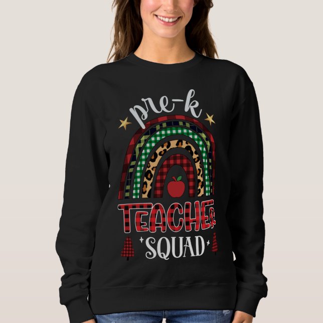Squad Rainbow Buffalo Kariert Teacher Sweatshirt (Vorderseite)