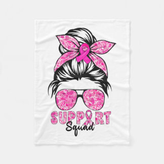 Squad Team Breast Cancer Awareness Warrior Messy B Fleecedecke