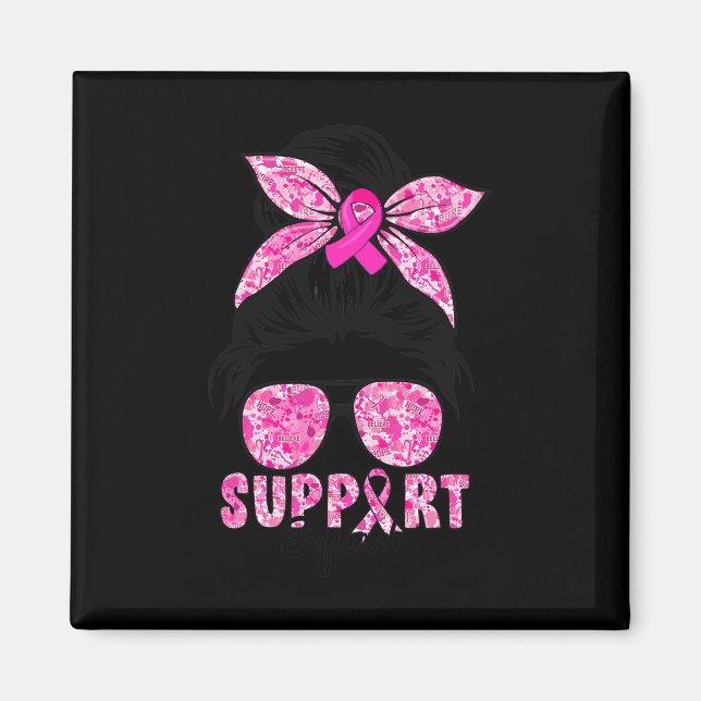 Squad Team Breast Cancer Awareness Warrior Messy B Magnet (Vorne)