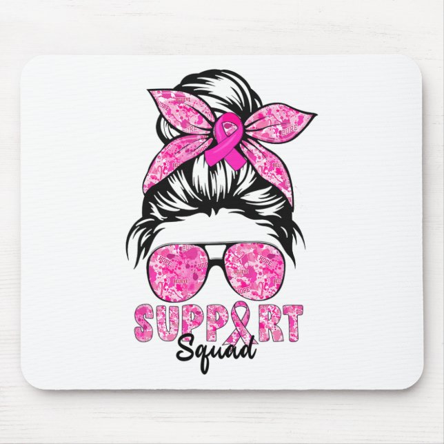 Squad Team Breast Cancer Awareness Warrior Messy B Mousepad (Vorne)