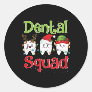 Squad Tooth Weihnachtshemd Dental Assistant Gesche Runder Aufkleber