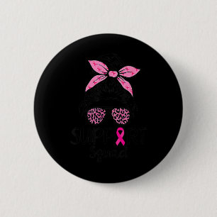 Squad Unordentlicher Knoten Leopard Pink Brustkreb Button