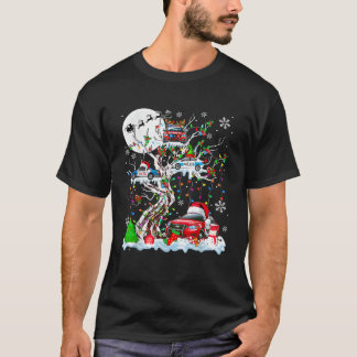Squad Weihnachtsmann Rentier Elf Polizeiautos am W T-Shirt