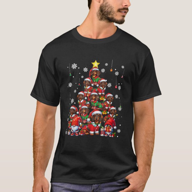 Squad Xmas Dachshunds Cosplay Santa Elf Christmas  T-Shirt (Vorderseite)