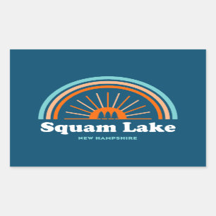Squam Lake New Hampshire Rainbow Rechteckiger Aufkleber