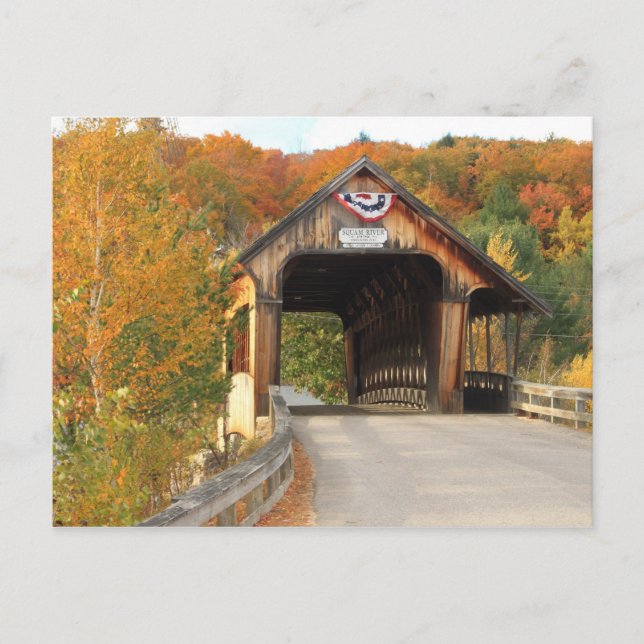 Squam River Covered Bridge Ashland Postkarte (Vorderseite)
