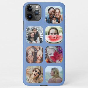 Square 7 Foto Collage Blue Template iPhone Case 11Pro Max Hülle