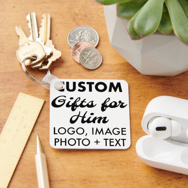 Square Aluminium Schlüsselanhänger Custom Geschenk (Schreibtisch)