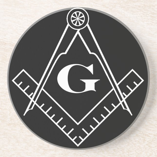 Square and Compass Coaster Untersetzer (Vorne)