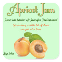 Square Apricot Jam Food Canning Label