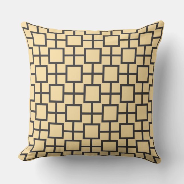 Square Beige Throw Kissen (Vorderseite)