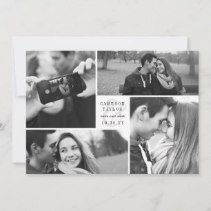 Square Block 4 Fotomaterial Collage Modern Save th The Date