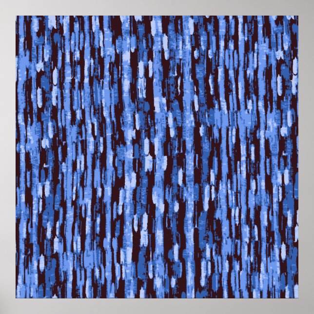 Square Blue & Black Camouflage Background Poster (Vorne)