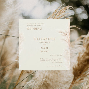 Square Boho Pampas Cream Zusammen mit Wedding