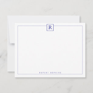Square Border Blue Note Card Mitteilungskarte
