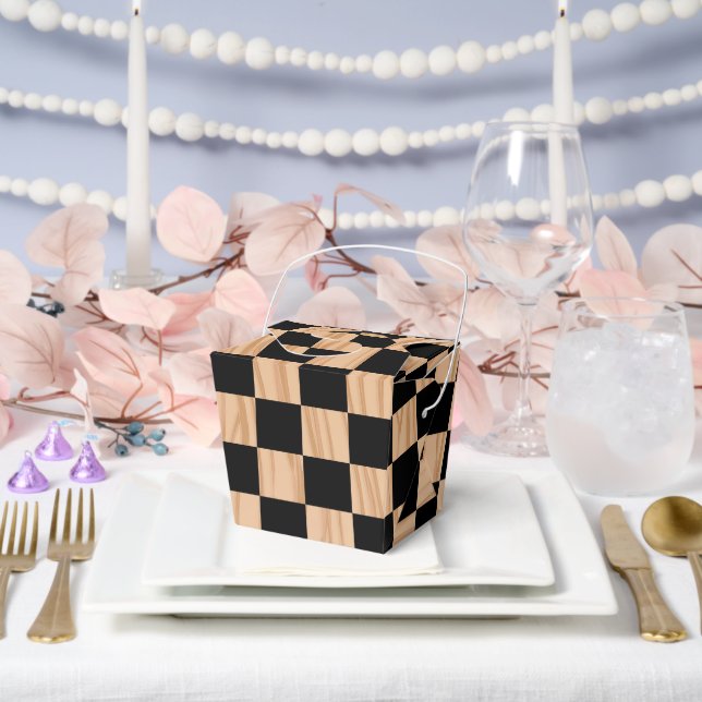 Square Box Checkers Take Out Favor Boxes Geschenkschachtel (Hochzeit)