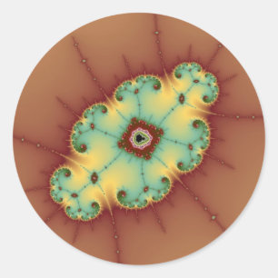 Square Brain - Fraktal Runder Aufkleber