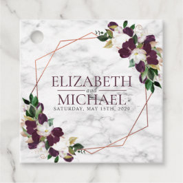 Square Burgundy Copper Geometric Marble Wedding Geschenkanhänger