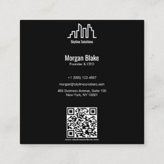 Square Business Card mit Minimalistisch dunklem De Quadratische Visitenkarte