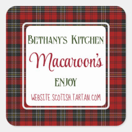 Square Business Stickers Bethany's Kitchen Tartan