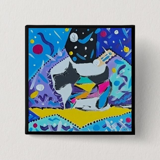 Square Button mit Schnauzer (Vorderseite)