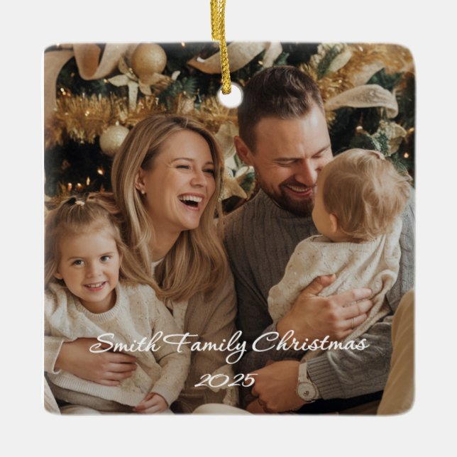 Square Ceramic Ornament (Vorderseite)