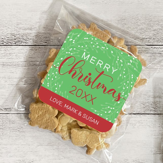 Square Christmas Stickers (grün) (Von Creator hochgeladen)