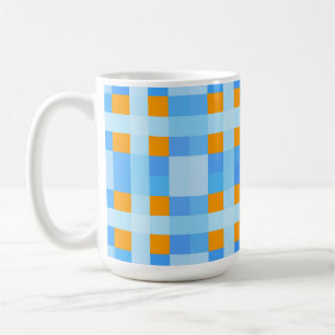 Square Crosses Karo 10 Blue Orange Kaffeetasse