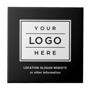 Square Custom Black Business Logo Company Fliese