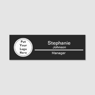 Square Custom Business Logo Black Name Tag Abzeich Namensschild