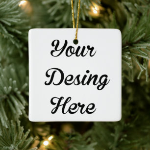 Square Custom Christmas Keramik Ornament