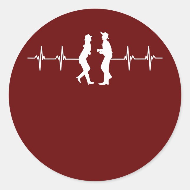 Square Dance Cowboy Western Tanzlehrer Tanz Runder Aufkleber (Vorderseite)