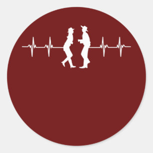 Square Dance Cowboy Western Tanzlehrer Tanz Runder Aufkleber