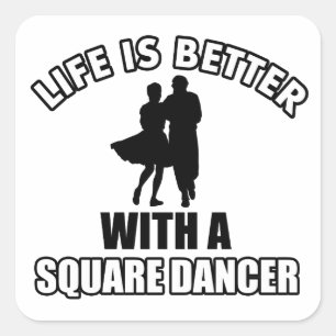 Square Dance Designs Quadratischer Aufkleber