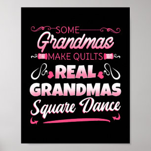 Square Dance Four Paares Folk Dancer Grandma Gran Poster