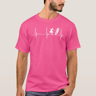 Square Dance Square Dance Herzschlag Ekg Puls Sw T-Shirt