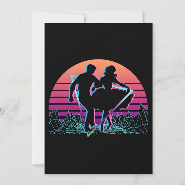 Square Dance Square Dance Retro Einladung (Vorderseite)