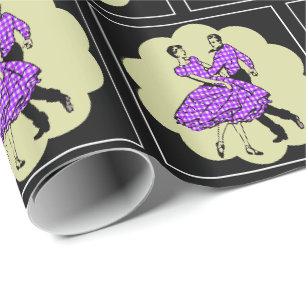 Square Dancers Country Dancers Tragen Lila Geschenkpapier