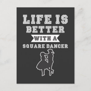 Square Dancing Couple Western Country Line Tänzer Postkarte