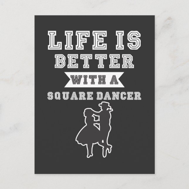 Square Dancing Couple Western Country Line Tänzer Postkarte (Vorderseite)