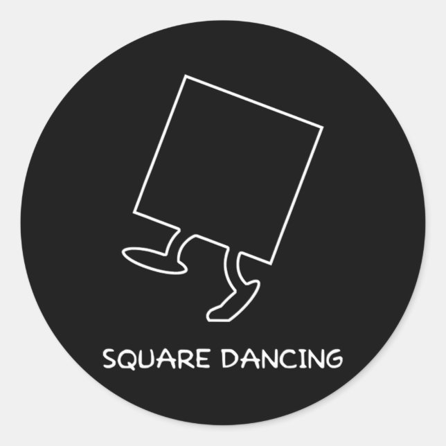 Square Dancing Enthusiasten Funny Square Dancing Runder Aufkleber (Vorderseite)