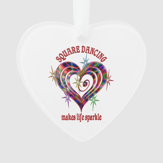 Square Dancing Glitzern Ornament (Vorderseite)